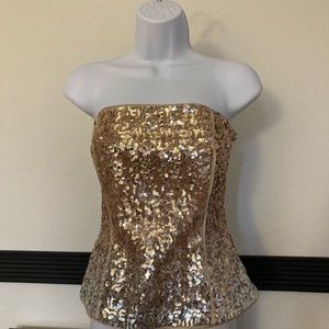 Gold sequence tube top!